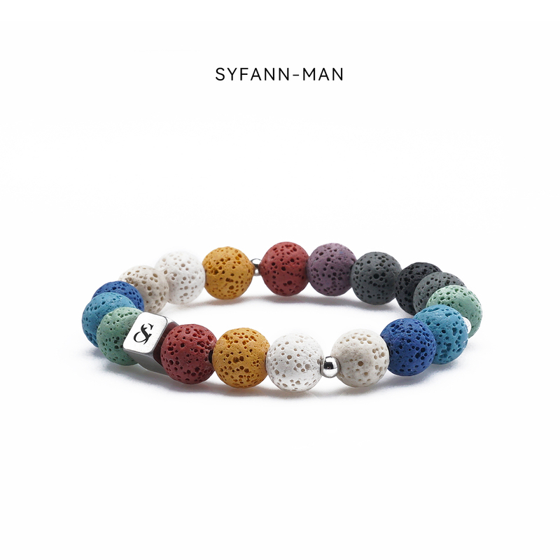 Original Design Natural Colorful Round Volcanic Stone Aromatherapy Bracelet Diffuser Stone Engraved Bracelet Birthday Gift Original Design Natural Colorful Round Volcanic Stone Aromatherapy Bracelet Diffuser Stone Engraved Bracelet Birthday Gift