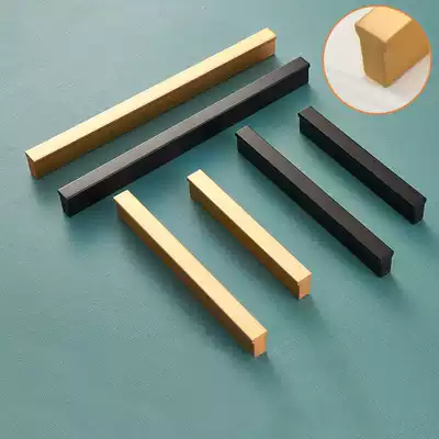 Modern minimalist wardrobe door handle light luxury gold integral cabinet handle minimalist black handle single-shaped super long handle