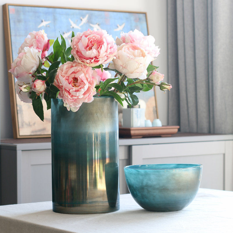 Lake Light Asymptotic Color Shell Color Glass Vase Swing Piece Home Living Room Hydropony Flower Floral Ware Clear Soup