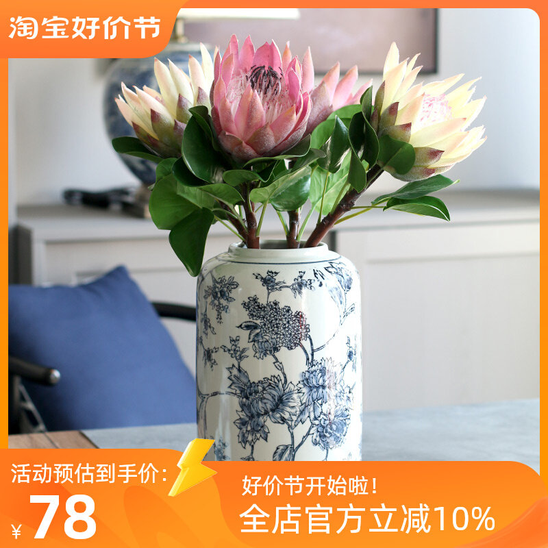 Flower Simulation Flower Simulation Flower Villa Living room TV cabinet Place Silk Flower Art and Flower Plumb