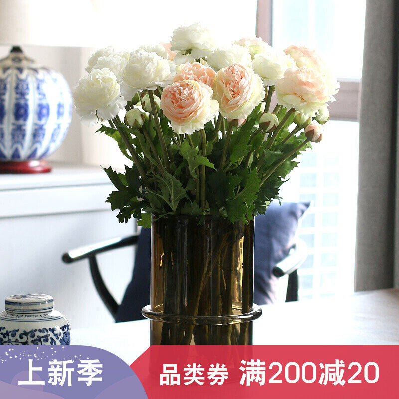 Clear Soup Bedroom Fruits Small Peony Emulation Flower Pendulum Pieces American Fresh Decoration Living Room TV Cabinet Table Floral Flowers Lulian