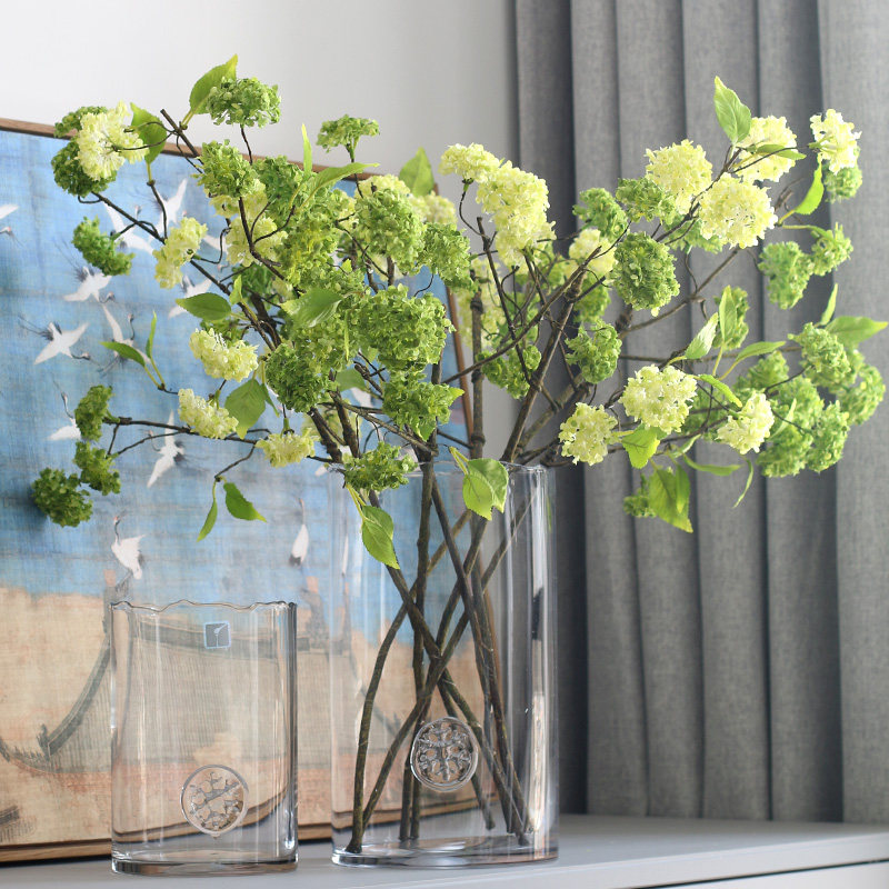 Embroidered flower emulated flower snowball flower pendulum piece table flower pendulum flower drying flower Nordic living room TV cabinet decorated with floral art