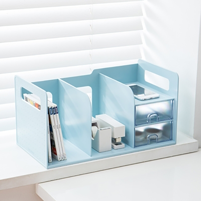 South Korea imported sysmax multifunctional book stand with two drawers desktop stationery data shelf