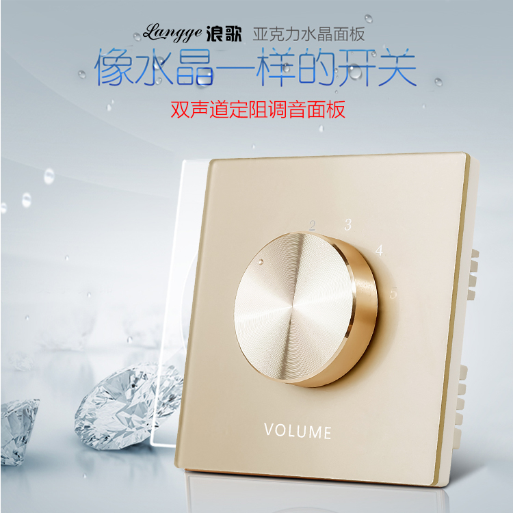 Two-channel constant-stop tuning switch volume adjustment panel dual-channel voice control amplifier speaker tuner T2