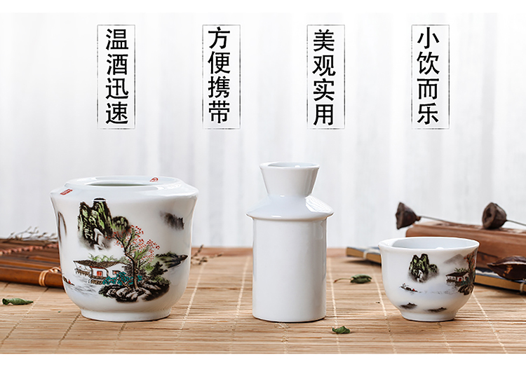 Jingdezhen rượu vang vàng ấm rượu vang nồi gốm hộ gia đình hai hai rượu vang trắng rượu vang nóng rượu sake vì lẩu nóng bộ rượu vang