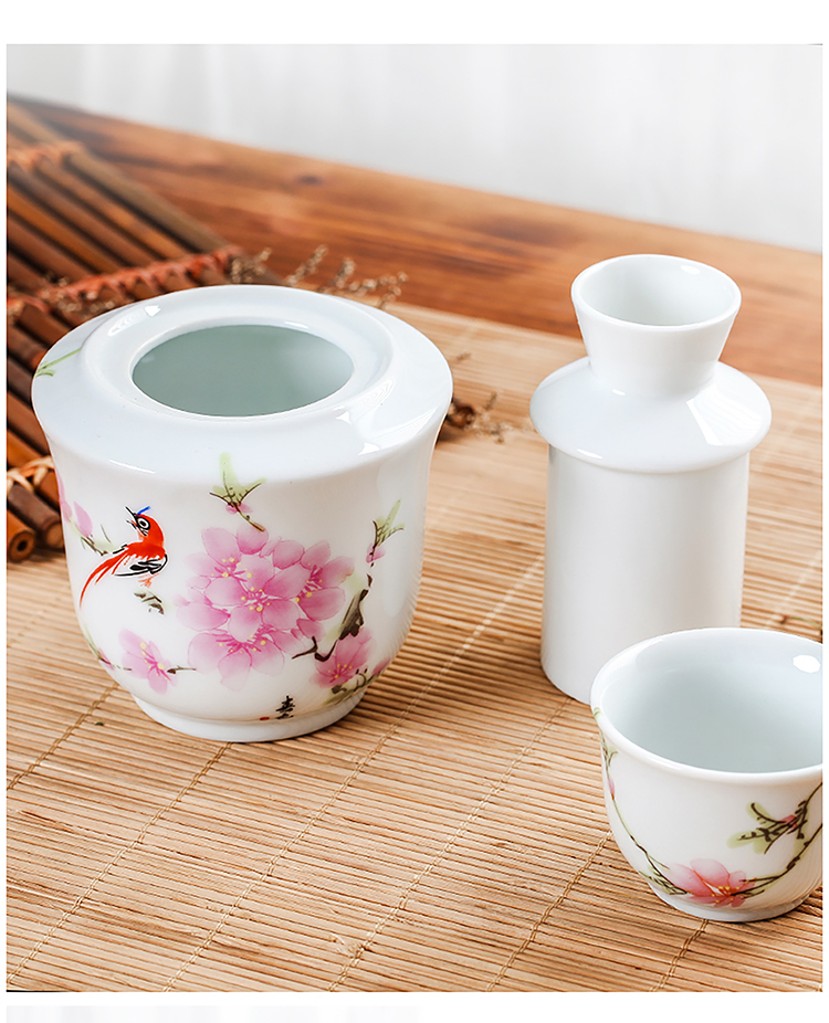 Jingdezhen rượu vang vàng ấm rượu vang nồi gốm hộ gia đình hai hai rượu vang trắng rượu vang nóng rượu sake vì lẩu nóng bộ rượu vang