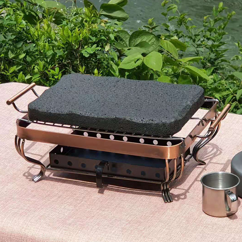 Stainless Steel Thickened Rectangular Oven Son Grilled Fish Rack Charcoal Carbon Grill Volcano Slate Commercial Grilled Fish Pan Alcohol