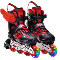 Skate children full suit 3-5-6-8-10-year-old beginner four wheels straight row Cougar Cougar skate roller skates