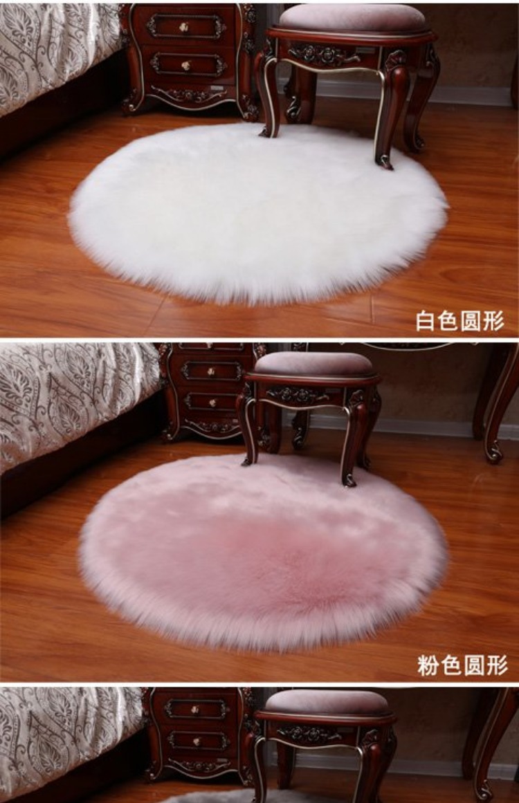 Bắc Âu in sang trọng ghế đệm lưới đỏ phân tròn đệm sofa đệm giả len ghế ăn lông thú đệm thảm ghế sofa