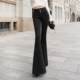 Spring sound rate original high-waisted black hip-lifting belly slimming fishtail jeans with fleece and lengthened women's fashion