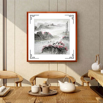 New Chinese hand-painted entrance entrance decorative painting landscape painting living room background wall hanging painting atmosphere fortune study mural painting