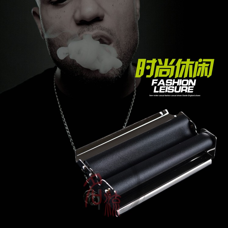 2 80mm Metal Home Manual Volume Tobacco Semi-automatic Rolls Cigarette Machine Clips of paper Portable