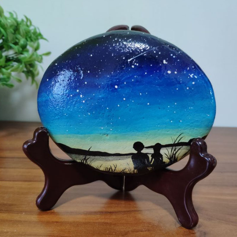 Stone Painting Finished Color Painting Creative Pendulum home Decorative Waterproof Girl Cobblestone Hand-painted and Beautiful Stone