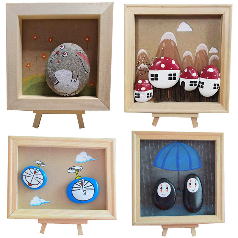 Acrylic stone painting material package semi-finished products can be customized children's DIY hand-painted set color painting parent-child activities