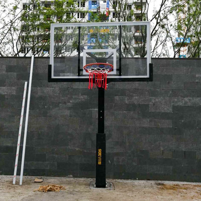 Outdoor basketball rack Home standard adult can lift the basketball frame solid square pipe outdoor buried basketball rack