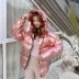 7A68 Phiên bản Hàn Quốc của bạc lỏng bề mặt sáng xuống cotton ngắn ngắn dày dày ấm áp dày mùa đông nữ áo phao dài nữ Bông