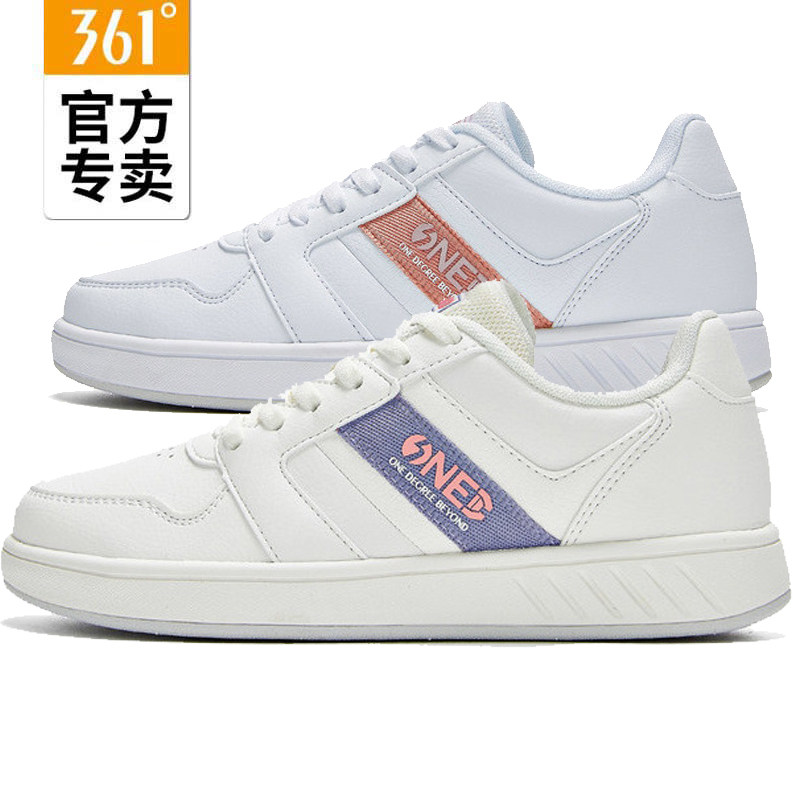 361 sneakers women's shoes 2021 autumn new 361 degree leather breathable light low white shoes student shoes