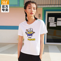 361 small yellow people joint short sleeve 2021 summer new 361-degree sports short sleeve t-shirt female pure cotton round collar breathable
