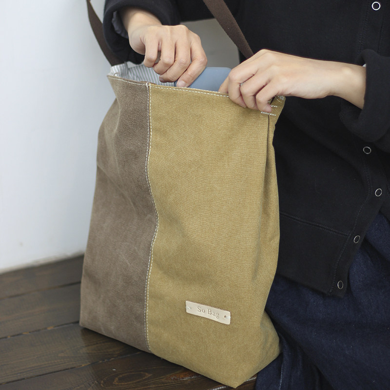 sobag original ins canvas bag women's one-shoulder messenger bag literary Sen department students Korean version of the large-capacity tote bag