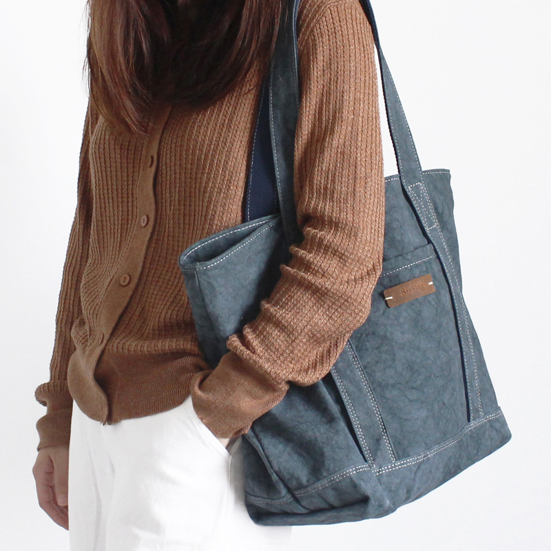 sobog Fujiwara Blue Sail Cloth Bag Girl Chic Handmade Zstained Day Ensemble Single Shoulder Large Capacity special bag