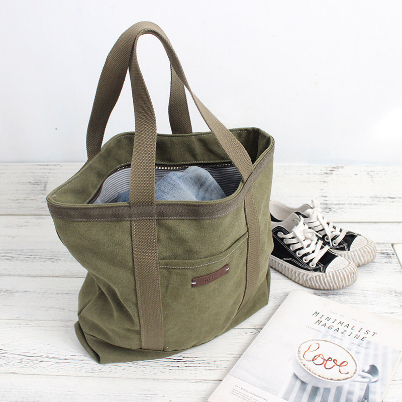 Sobag original innovative Fujiya Hao Jun Green Canvas Pack female retro-art single shoulder male capacity Tot Pack female