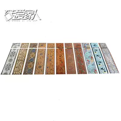 Antique walking edge waveguide line mosaic piece wall corner blue green space skirting board tile American living room corridor 500