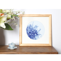 Hand-painted blue and white iris porcelain plate painting diameter 23