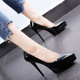 Versatile 2022 Spring New Pointed Toe Shoes Suede Ultra-High Waterproof Platform Stiletto High Heels Fashion Shallow Mouth Single Shoes for Women