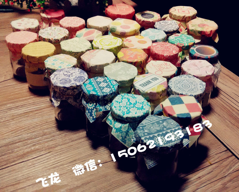 Small fresh baking packaging Pudding bottle kraft paper kraft paper honey bottle jam seal paper customized A