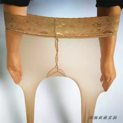 Light luxury thin silk silky sexy lace crotch full transparent invisible non-trace anti-hook pantyhose