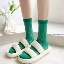 South Korea Summer grid thin air-tight socks children green eye-catching stockings sweating anti-smelly stockings 2 pairs