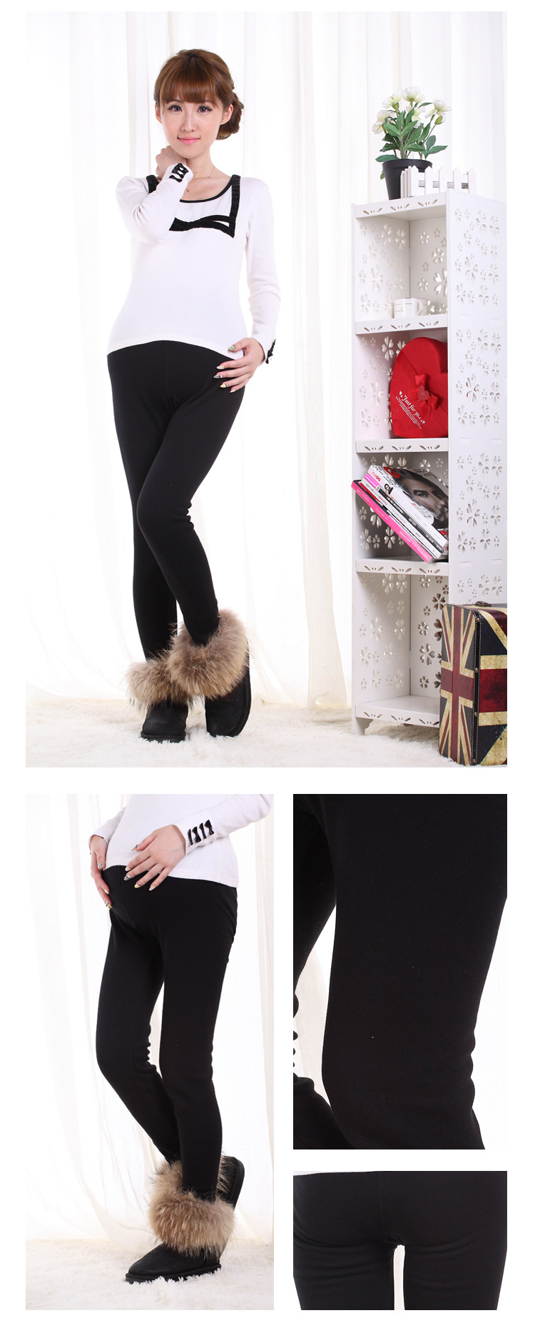 Pantalon collant jeunesse simple en coton - Ref 757026 Image 8