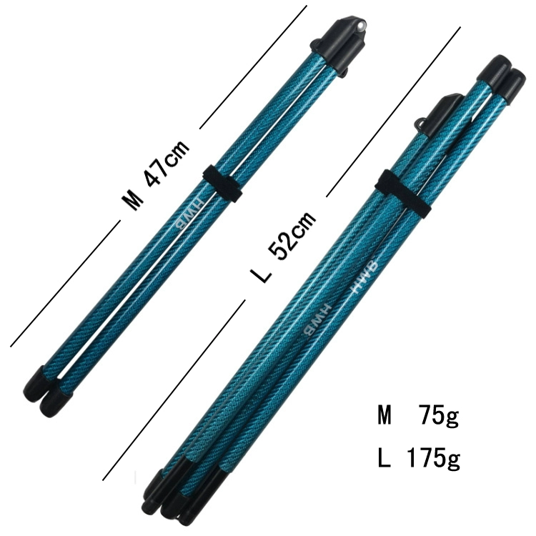 Cột sợi carbon ngoài trời cực Một từ mở rộng cực kim tự tháp mở rộng cực carbon gấp siêu nhẹ lều hỗ trợ - Gậy / gậy
