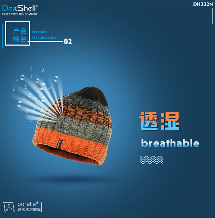 Dai Shi DexShell trượt tuyết ấm thoáng khí chống thấm nước đan mũ tuyết nam và nữ mũ thể thao ngoài trời mũ lưỡi trai đen