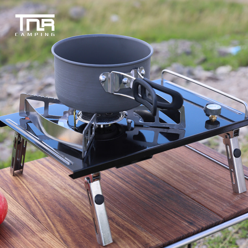 TNR Outdoor Camp IGT Stainless Steel Furnace Home Small Portable Pitch Campaign Two-Generation Stove Folding Stove