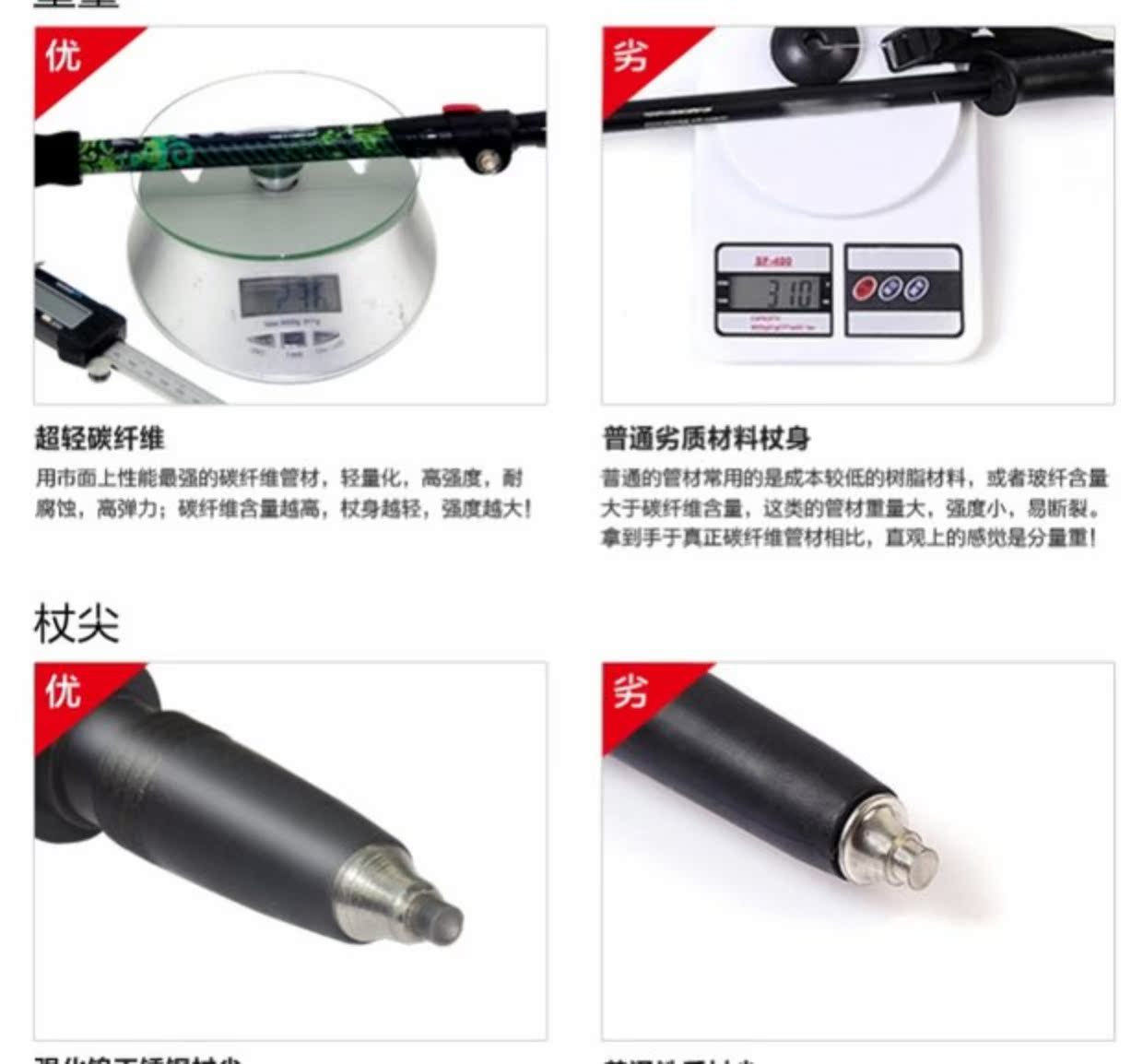 MBC T xử lý ông già trekking sào trekking cực M115 / M315Q gậy leo núi đa năng
