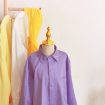 Childrens spring and summer loose-fitting high-count cotton button-down shirts and sun protection clothing