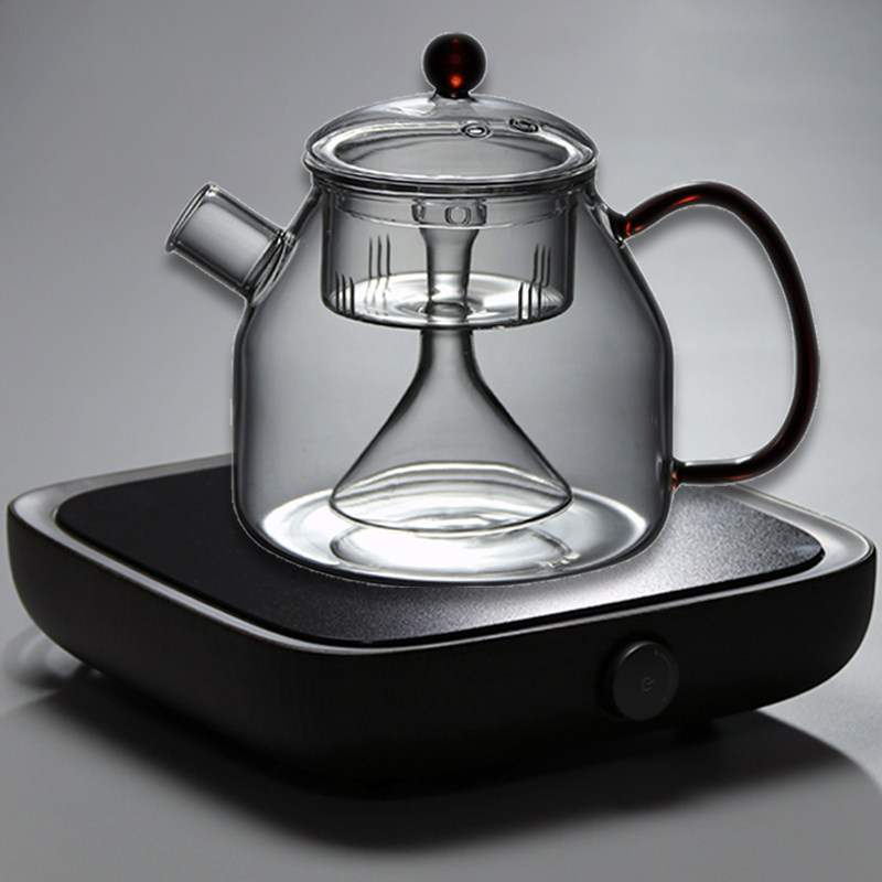 Home Heat Resistant Glass Tea Set Steam Teapot Steam Teapot Steam Teapot Boiled Tea Oven Black Tea White Tea Black Crystal Furnace Cooking Tea Suit