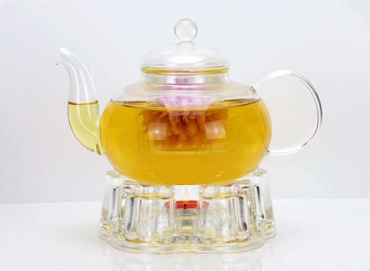 Trà đặt hình trái tim pha lê thủy tinh cơ sở hoa thủy tinh ấm trà nồi thủy tinh sưởi ấm cơ sở nến ấm trà - Trà sứ bình pha trà lock&lock