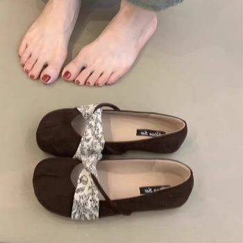 Retro elegant suede shallow mouth mary jane shoes Retro elegant suede shallow mouth mary jane shoes