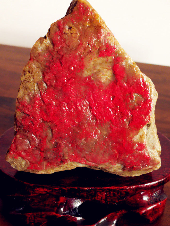 Natural Changhua Stones Original Stone Pendulum Piece (Big Red Robe for the Head) Bahrain Shoushan Stone Lao Tian Yellowstone