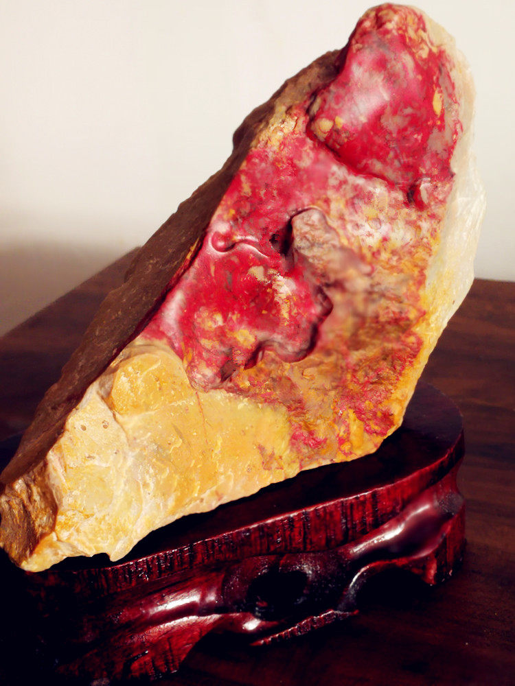 Natural Changhua Stones Original Stone Pendulum Piece (Big Red Robe for the Head) Ballin Shou Shan Lao Tian Yellowstone