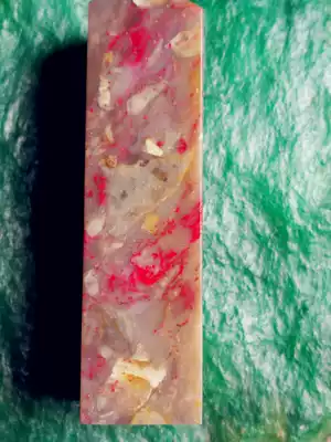 Natural Changhua Chicken Bloodstone seal seal engraving(Hongyun Dangtou soft bottom multicolored frozen stone Shoushan Liao Guotian Yellowstone