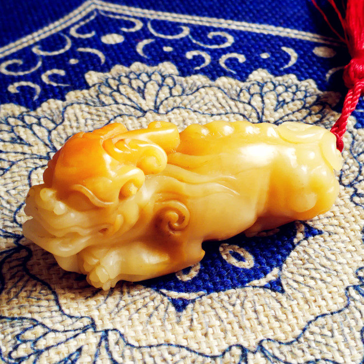 Shoushan Stone Crystal Hibiscus Lucky Pixiu Handle Pieces Color First-class Bahrain Chicken Blood Stone Chang Fossil Lao Guotian Yellowstone