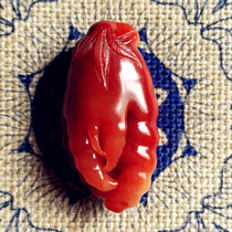 Shoushanshi Crystalline Candle Red Hibiscus Stone Forcher hanging in Bahrain Changhua The stone Lao Tian Yellowstone (has been tied)