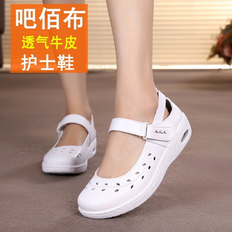 Giày y tá rỗng thoáng khí - sandal nữ trắng có quai chống trượt- giày đế bằng thích hợp bà bầu - giày nữ đế mềm cho y tá, điều dưỡng 