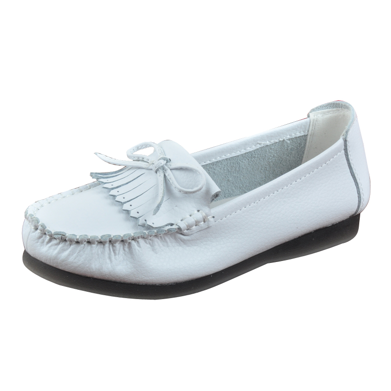 Avatar Aberdeen 20 mới mùa xuân giày da màu trắng phẳng phụ nữ y tá giày chống trượt giày việc giày mẹ mềm mại phía dưới 