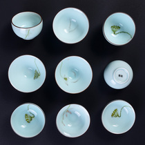 Hand-painted teacup single cup tea cup large celadon Master Cup creative Puer teacup individual cup ceramic cup