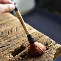 Simple tea ceremony bamboo and wood tea tray sweeping purple sand pot pen kung fu tea set spare parts bamboo root tea brush