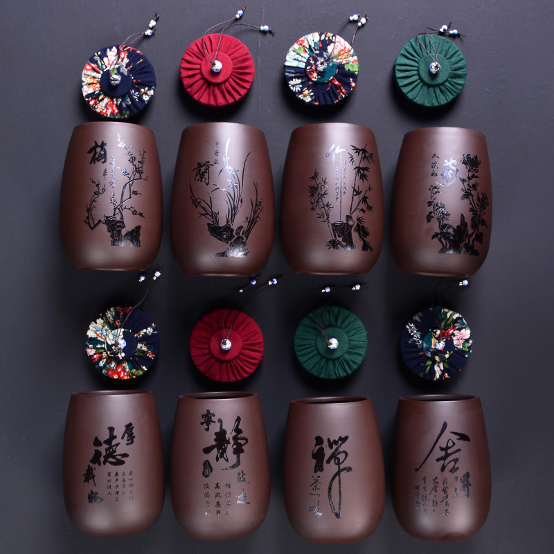 Tea tank Pu - ji storage tank Tea packaging custom for purple sand large half - pound moisture - proof sealing tank